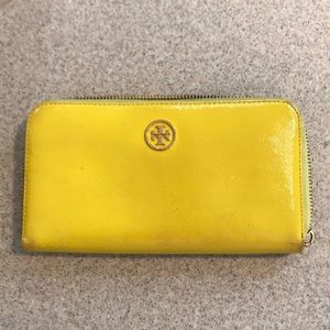 Used Tory Burch Yellow Wallet